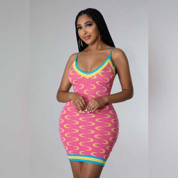 Dresses & Skirts - Pink and Yellow Patterned Dress